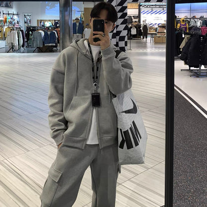 Casual Hooded Cardigan Setup