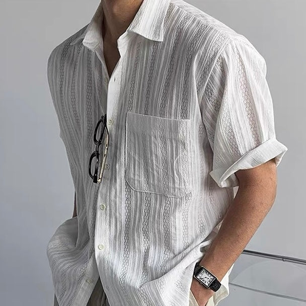 Sheer Stripe Relaxed Shirt