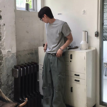 Korean Minimalist Cropped T-Shirt