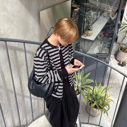 Minimalist Striped Cardigan
