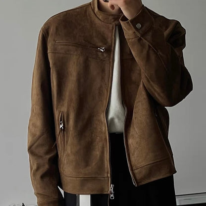 Suede Zip-Up Jacket