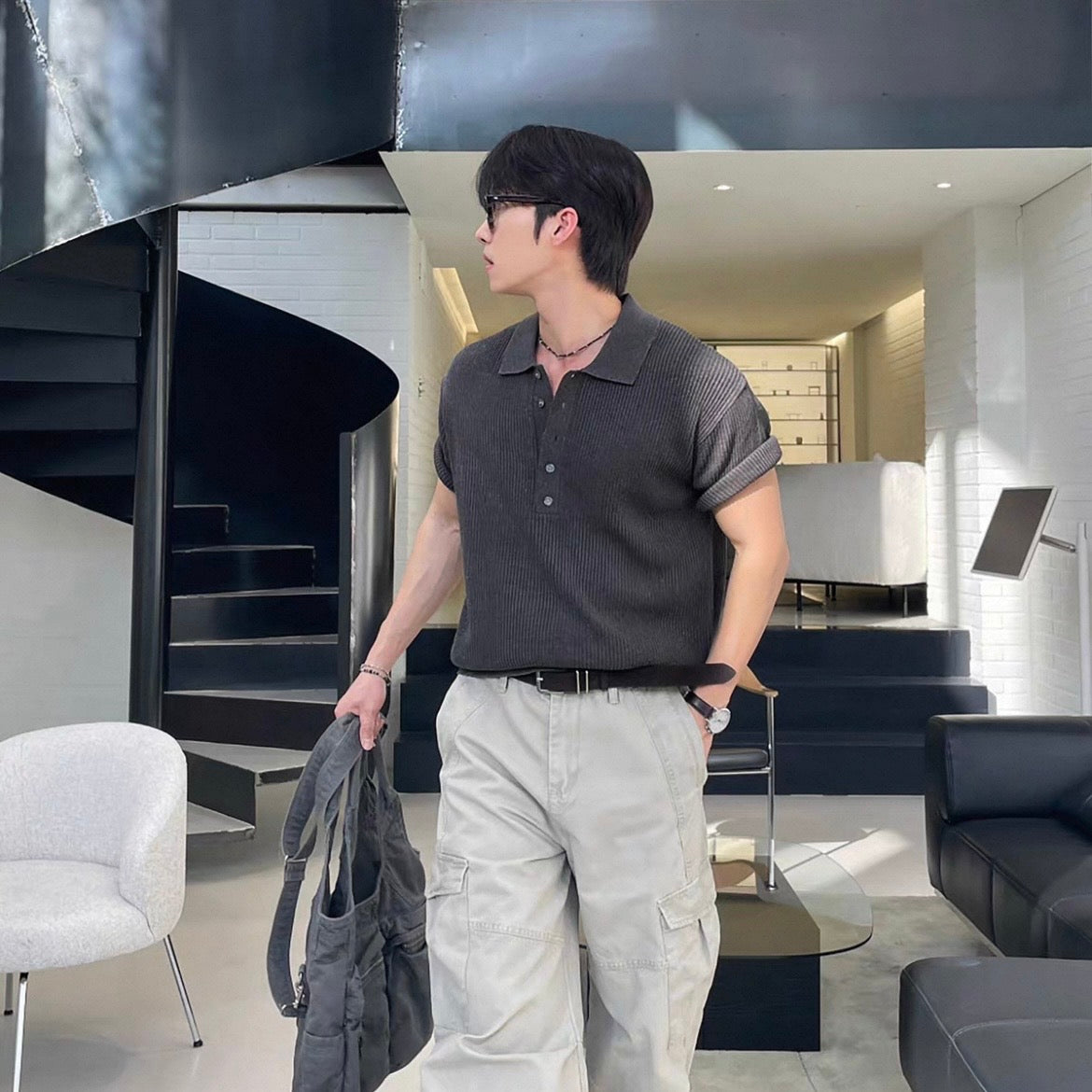 Breathable Casual Knit Polo