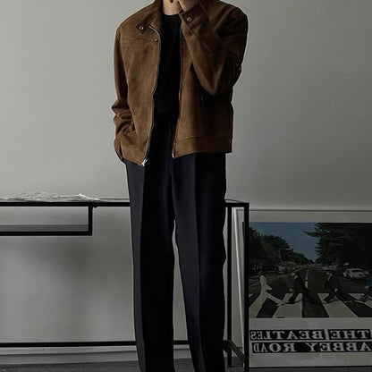 Suede Zip-Up Jacket