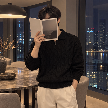 Model Zip Knit Sweater