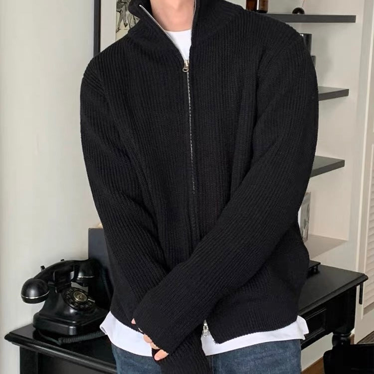 Ribbed Half Zip Knit
