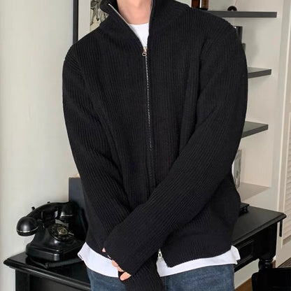Ribbed Half Zip Knit