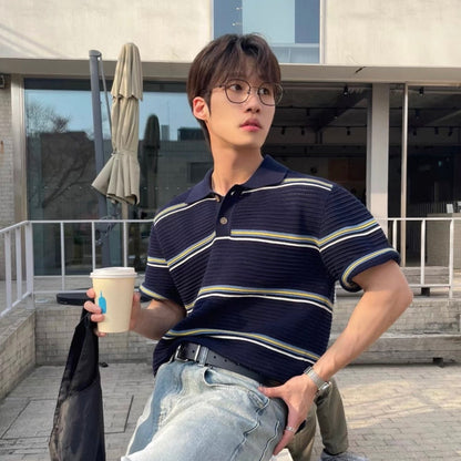 Loose-Fit Color-Block Polo Shirt