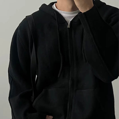 Ribbed Zip-Up Hoodie