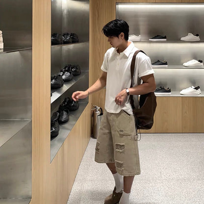 Minimalist Solid Polo Shirt