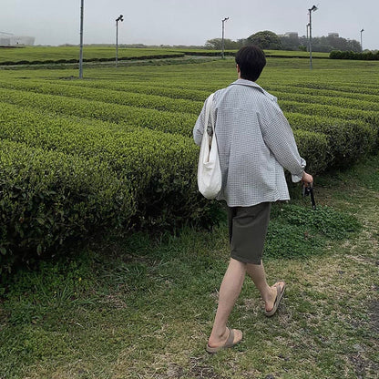 Plaid Long-Sleeve Shirt Jacket