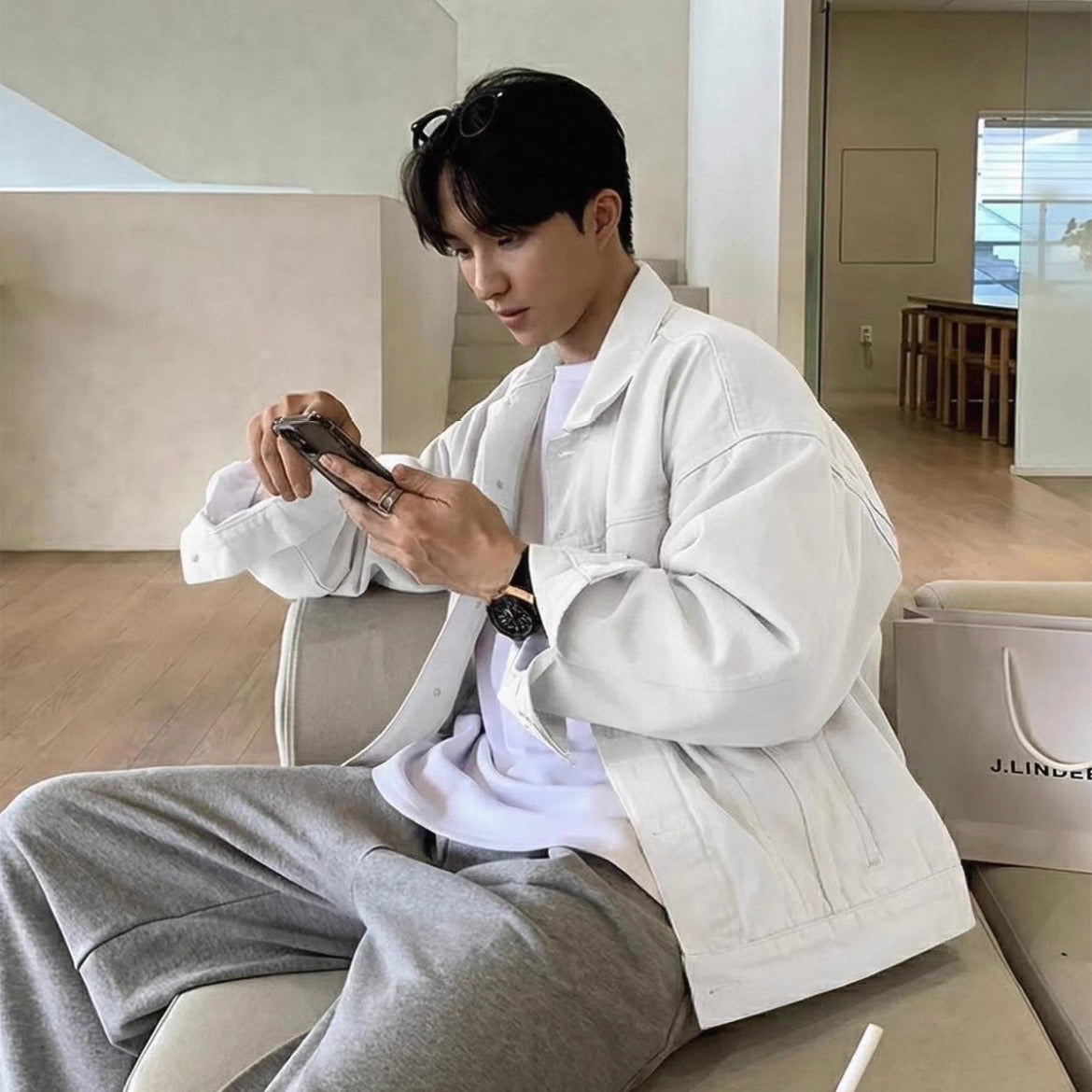 Casual White Denim Jacket