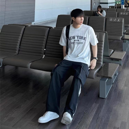Striped Wide-Legged Casual Pants