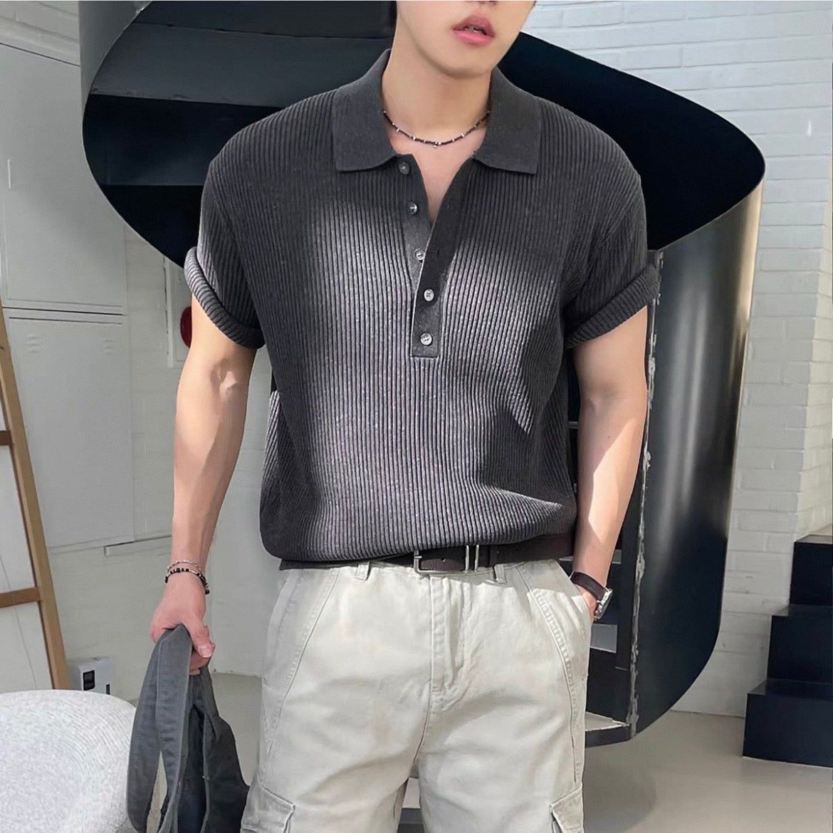 Breathable Casual Knit Polo