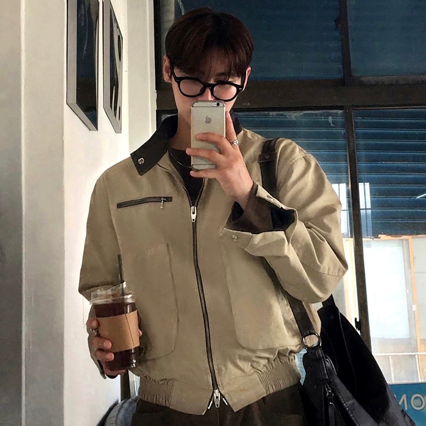 Vintage Spliced Jacket Tops