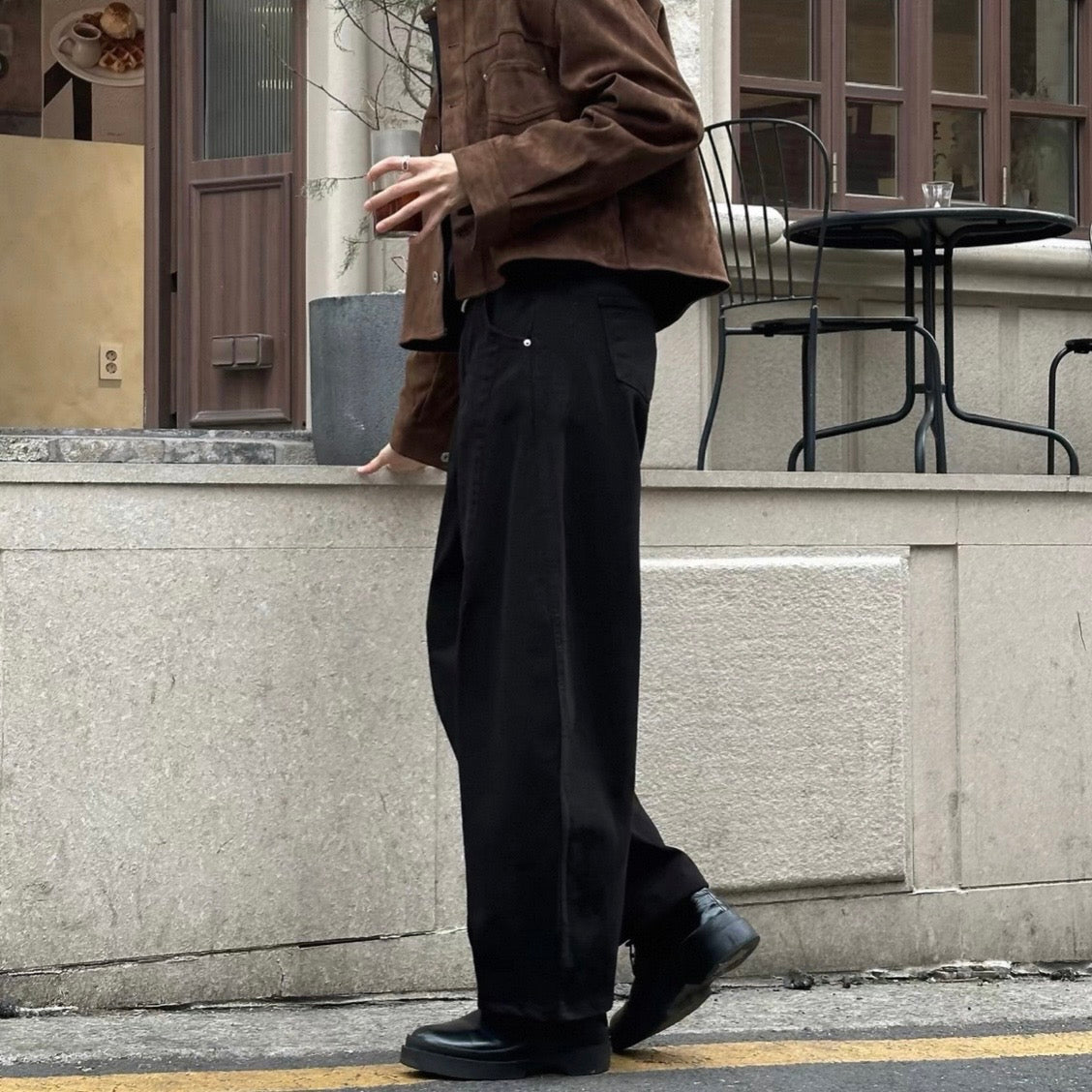 Wide Straight Slacks