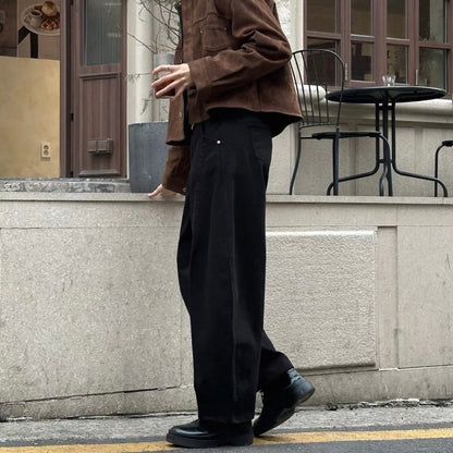 Wide Straight Slacks