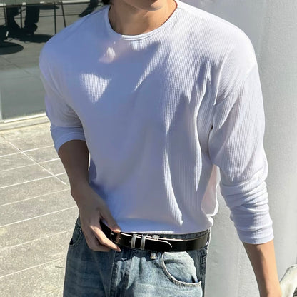 Minimal Ribbed Long Sleeve Tee
