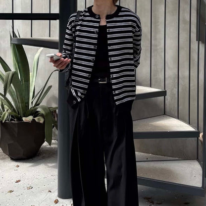 Minimalist Striped Cardigan