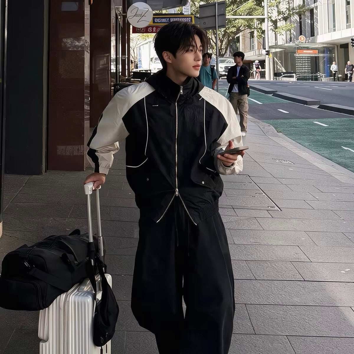 Contrast Piping Track Jacket