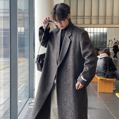 Double-breasted tweed coat