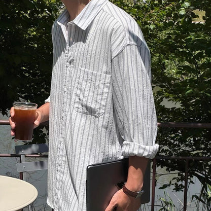 Textured Stripe Relaxed Shirt