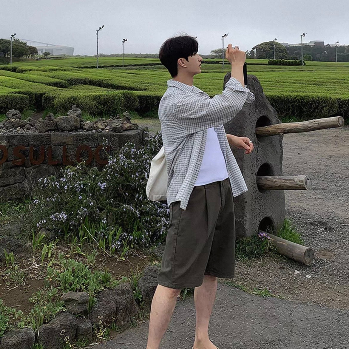 Plaid Long-Sleeve Shirt Jacket