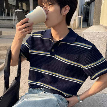Loose-Fit Color-Block Polo Shirt