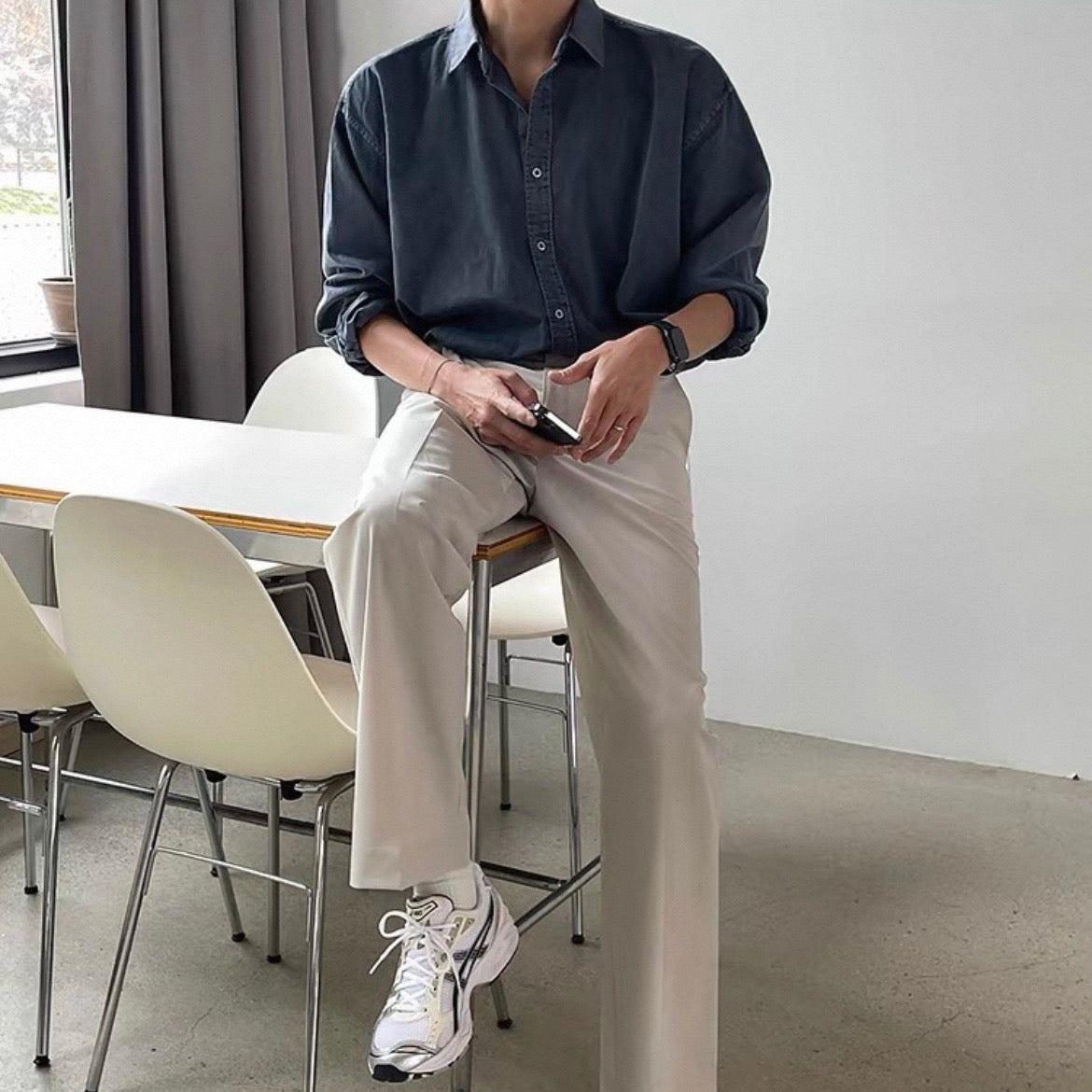Korean Loose-Fit Denim Shirt