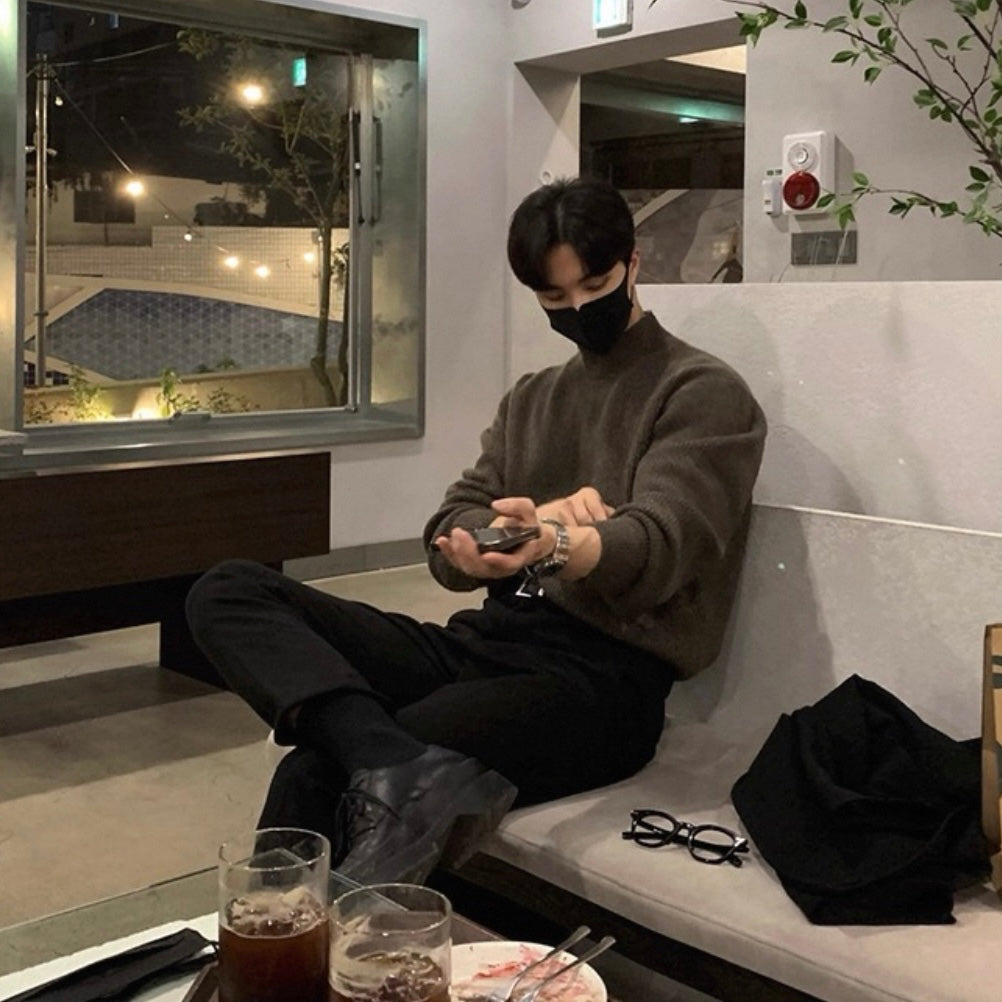 Men's Knit Turtleneck Sweater