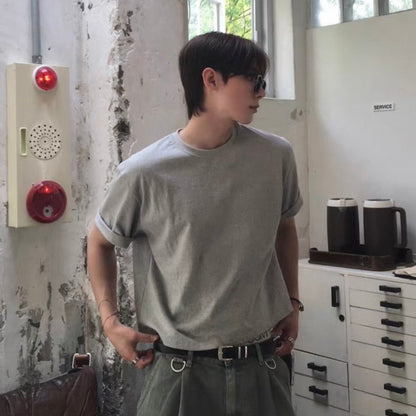 Korean Minimalist Cropped T-Shirt