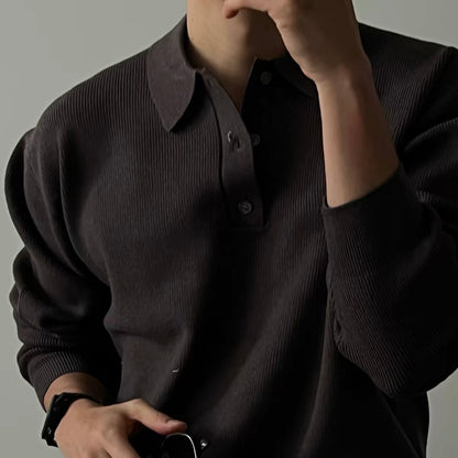 Classic Ribbed Knit Polo