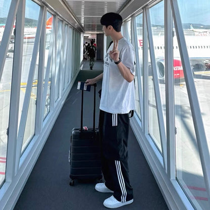 Striped Wide-Legged Casual Pants