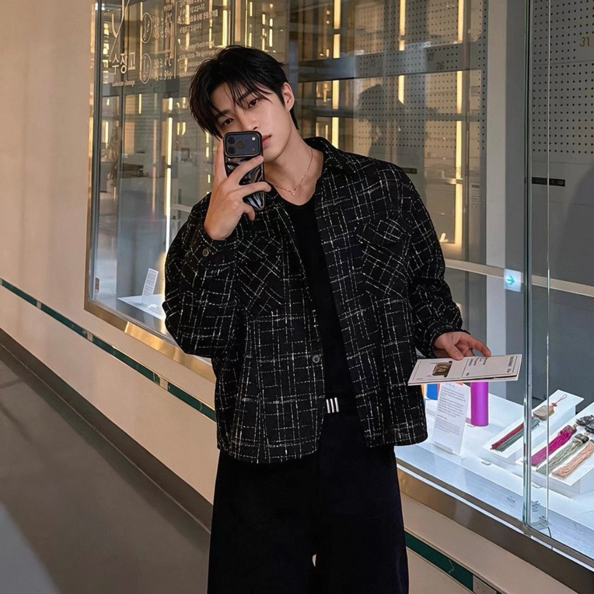 Black Check Tweed Jacket