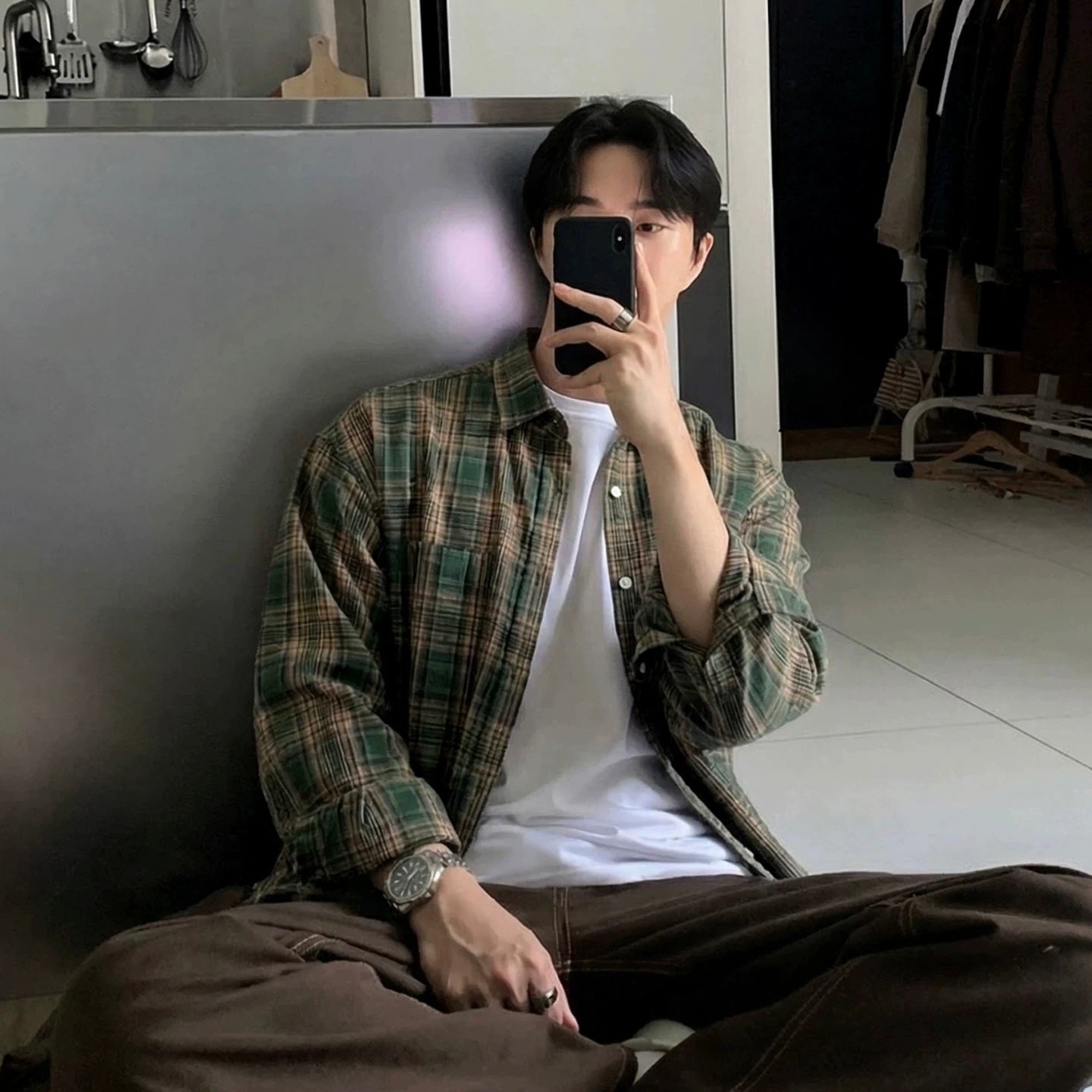 Retro Green Plaid Shirt