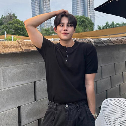 Slim Breathable Knitted T-Shirt