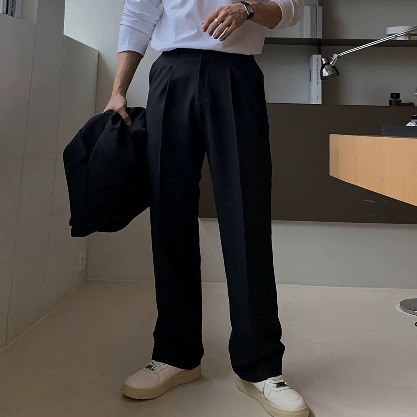 Casual Solid Color Jacket Setup