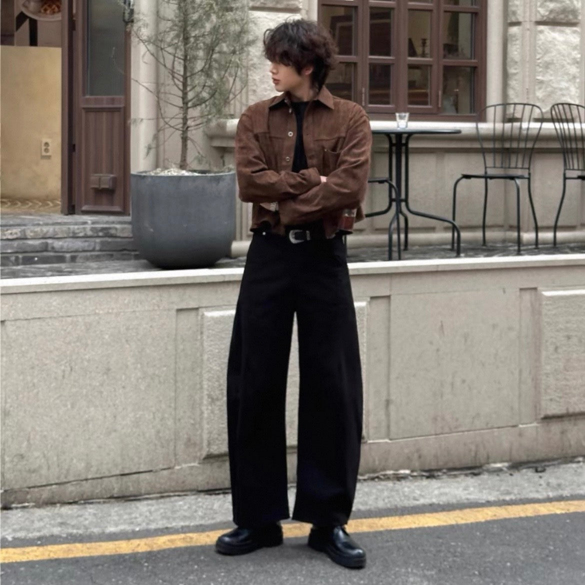 Wide Straight Slacks