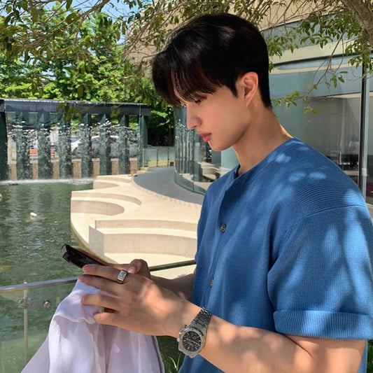 Korean Short-Sleeve Cardigan T-shirt