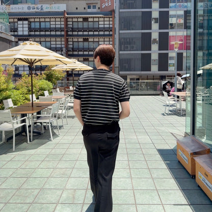 Loose Fit Black Striped Tee