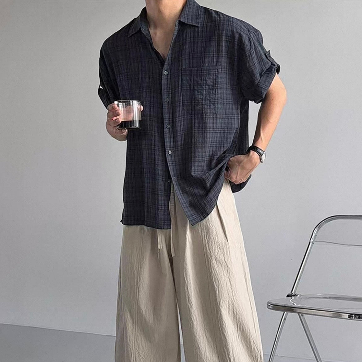 Muted Check Relaxed Shirt