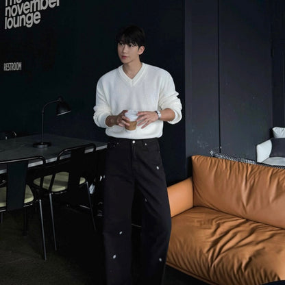 Men's V-Neck Knit Sweater