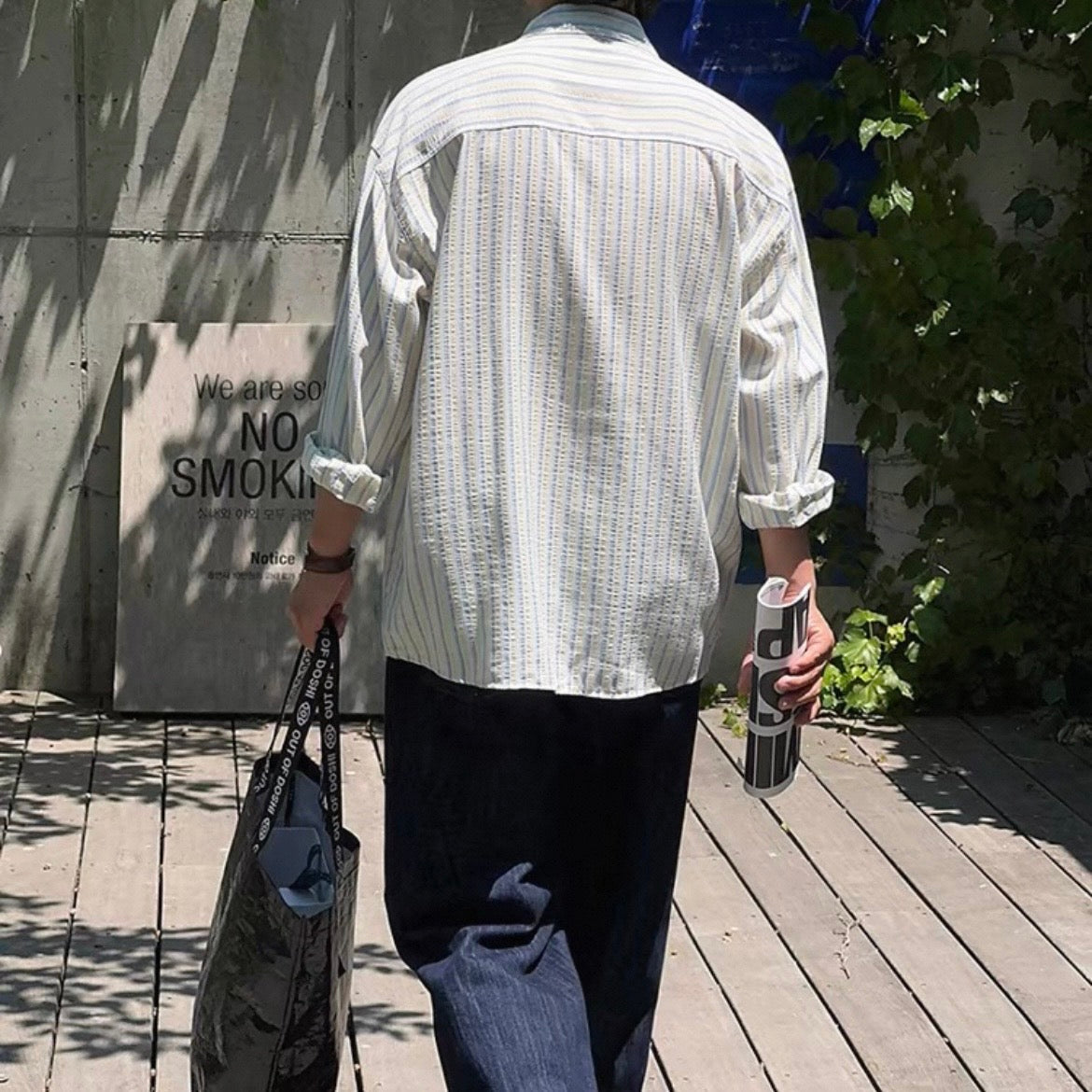 Textured Stripe Relaxed Shirt