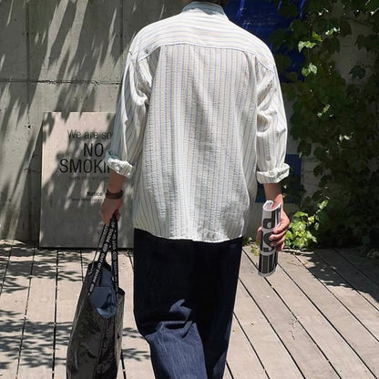 Textured Stripe Relaxed Shirt