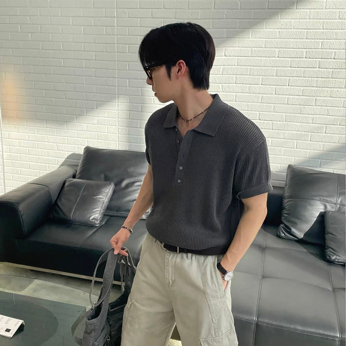 Breathable Casual Knit Polo