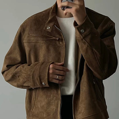 Suede Zip-Up Jacket