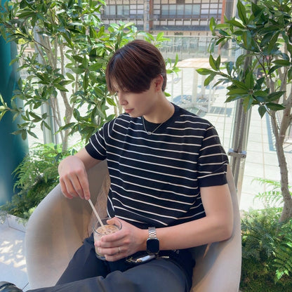 Loose Fit Black Striped Tee