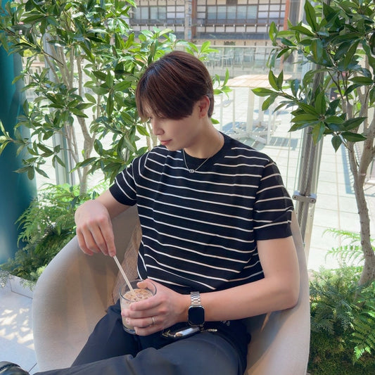 Loose Fit Black Striped Tee