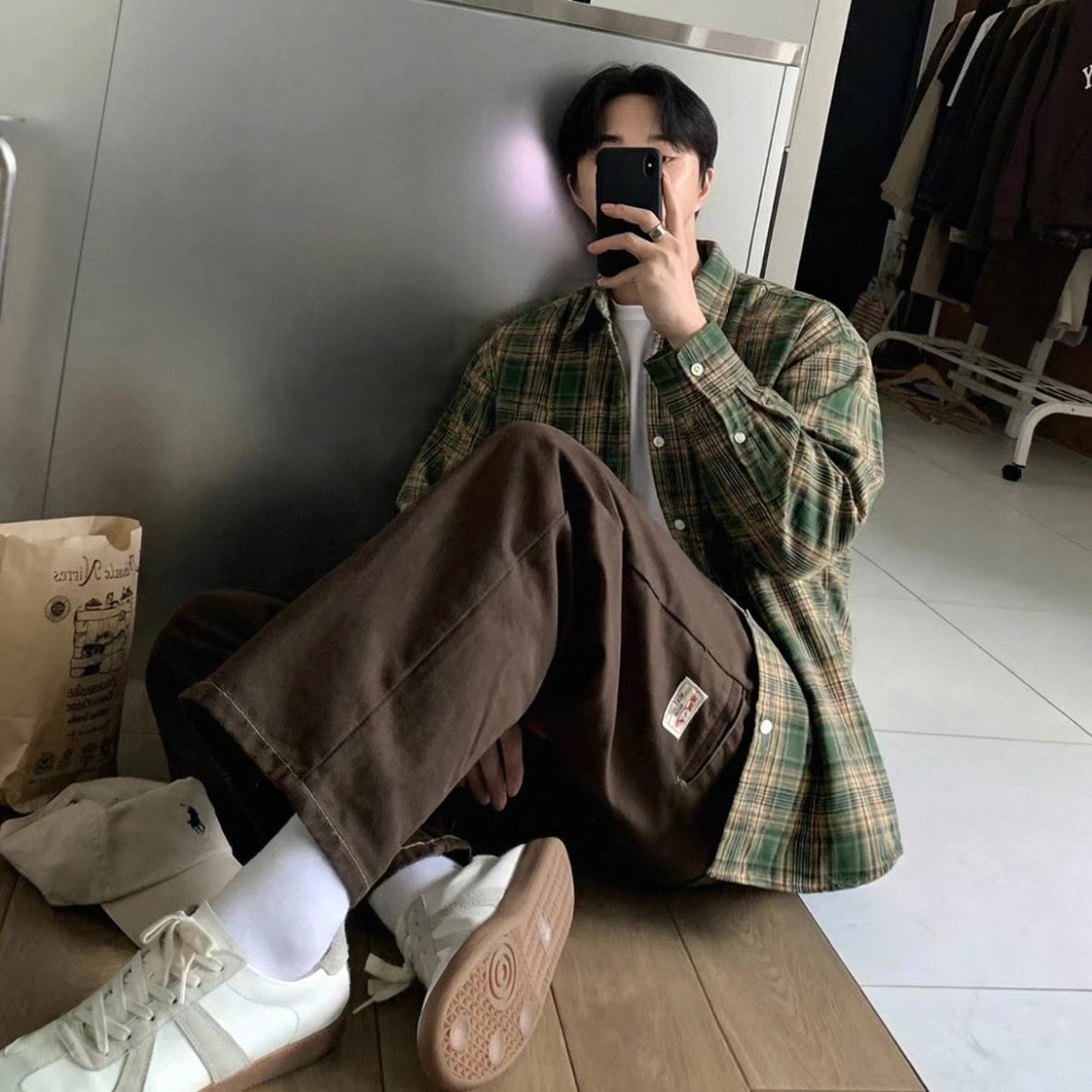 Retro Green Plaid Shirt