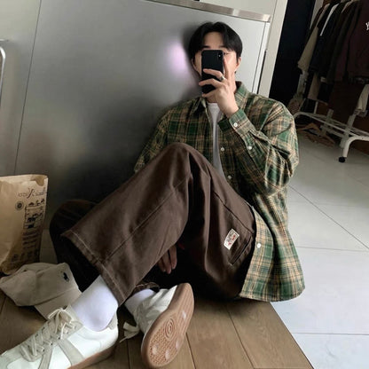 Retro Green Plaid Shirt