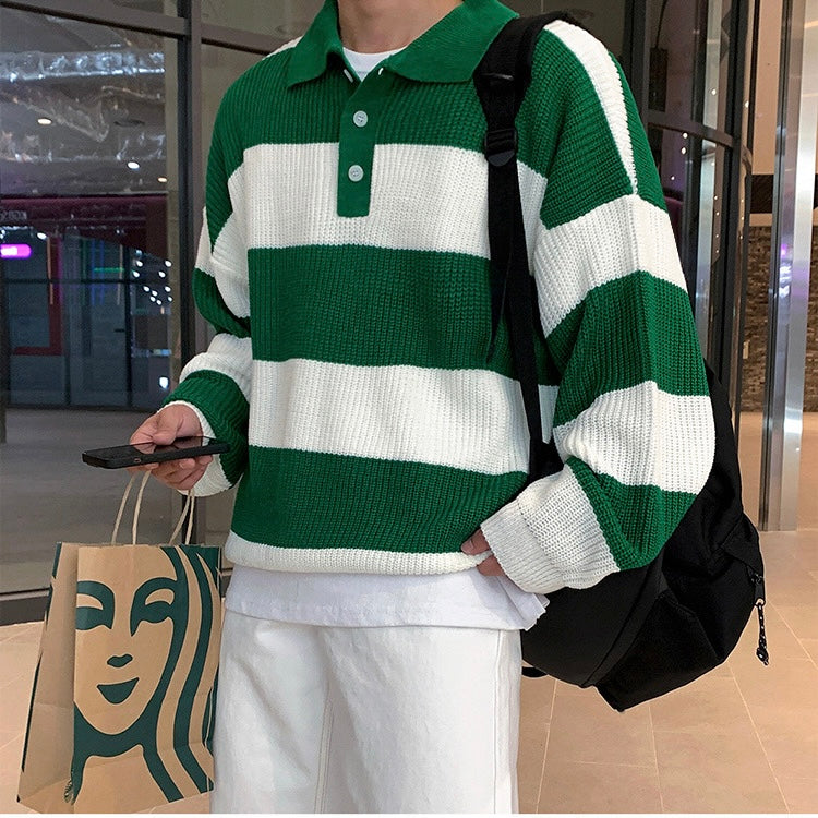 Striped Polo Jumper Men's